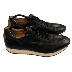 Moral Code MC Fashion Sneakers Mens 9 Black Leather Lace Up Casual Comfort Shoes